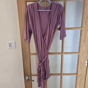Caden Lane Boysenberry Waffle Bamboo Knit Maternity Robe